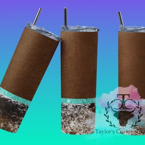 cowhide and leather Sublimation tumbler wrap files Jpg, Png, and MOCKUP included !!! 3 Files !!!