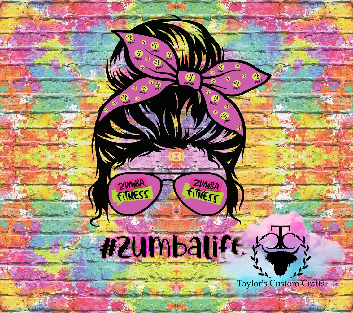 Zumba Inspired Sublimation Tumbler Wrap Files Png, and MOCKUP Included