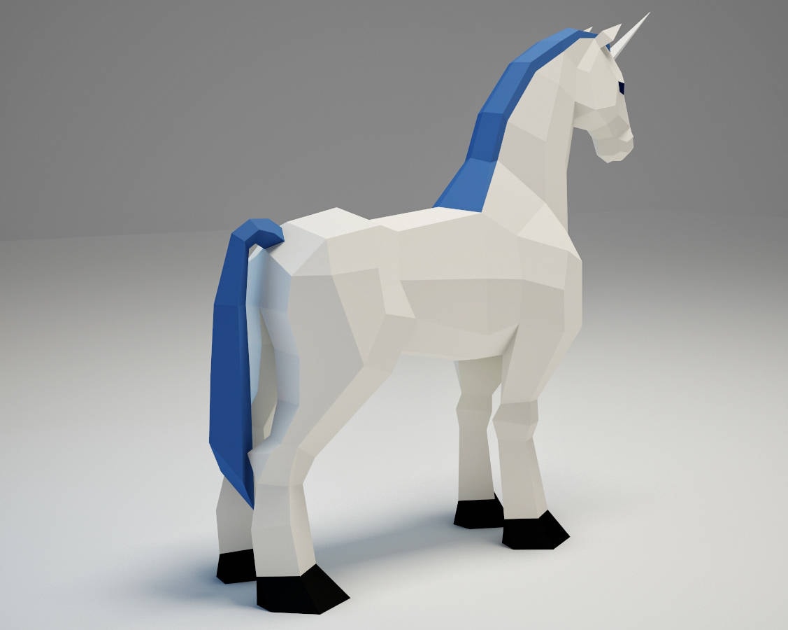 Papercraft Unicorn licorne printable 3D paper craft model | Etsy