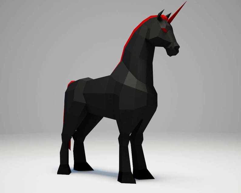 papercraft unicorn licorne printable 3d paper craft model
