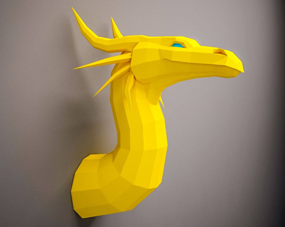 Papercraft Dragon 3D DIY Paper Craft project Sculpture home | Etsy