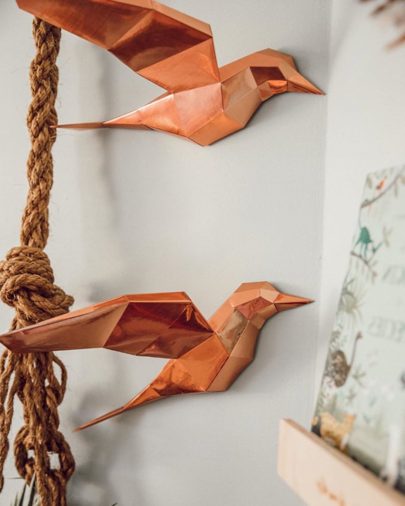 Papercraft 3D origami Birds Dorm decor DIY kit digital PDF Etsy