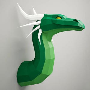 Papercraft Dragon 3D, progetto DIY Paper Craft, Sculpture home decor, kit modello stampabile digitale, pepakura low poly, origami, dinosauro
