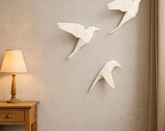 ペーパークラフト 3D 折り紙 鳥、寮の装飾 - DIY キット デジタル PDF