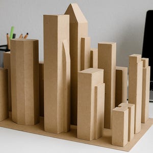 Papercraft de la ciudad de Nueva York, edificios de papel 3D, modelo de papel imprimible en PDF, decoración del hogar DIY, crea tu propia escultura de baja poli, pepakura