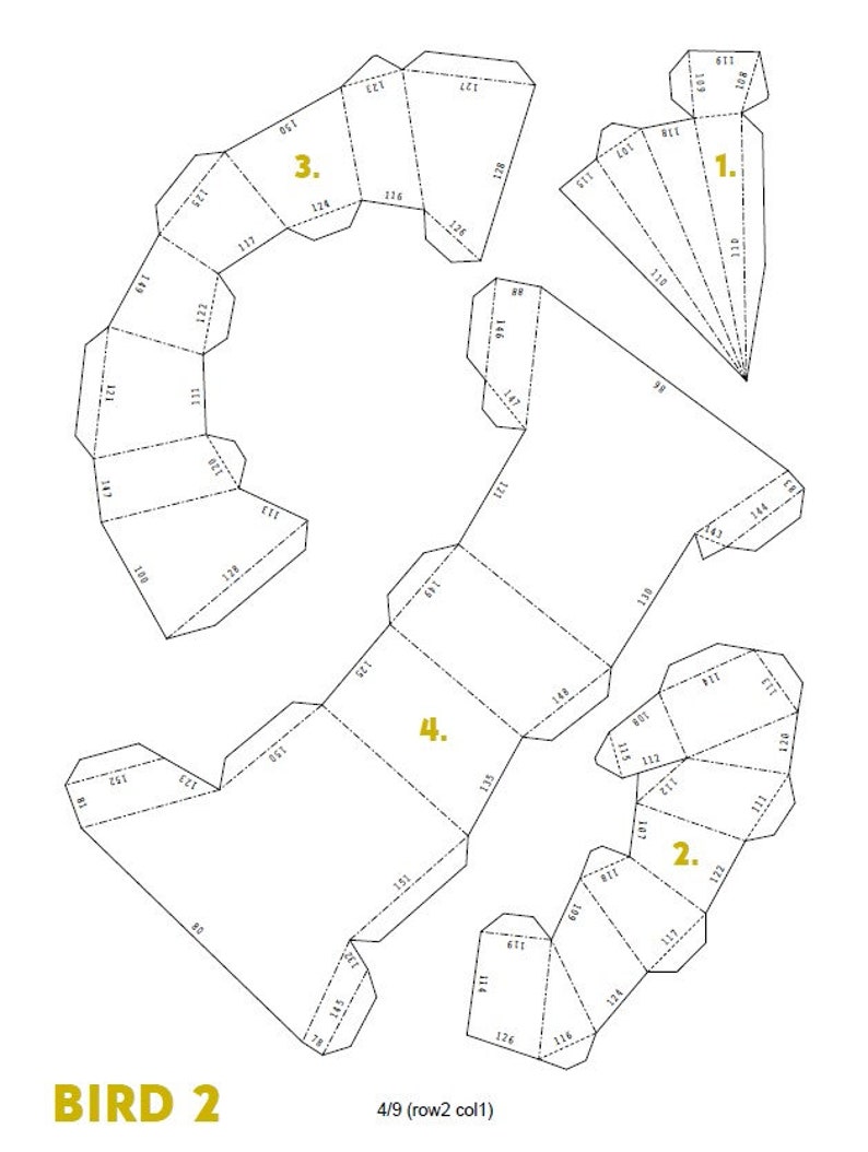 Papercraft Birds How to Make 3D Paper Craft Paper Sculpture Etsy