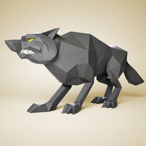 Paper craft Wolf, DIY paper Sculpture, Paper model gift, 3D paper craft, Pepakura files PDO, papercraft PDF pattern, 3D paper template kit