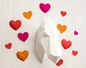 Background Hearts for Papercraft 3D sculptures, printable PDF kit, Paper craft pattern, pepakura blueprint, how to make own origami statue
