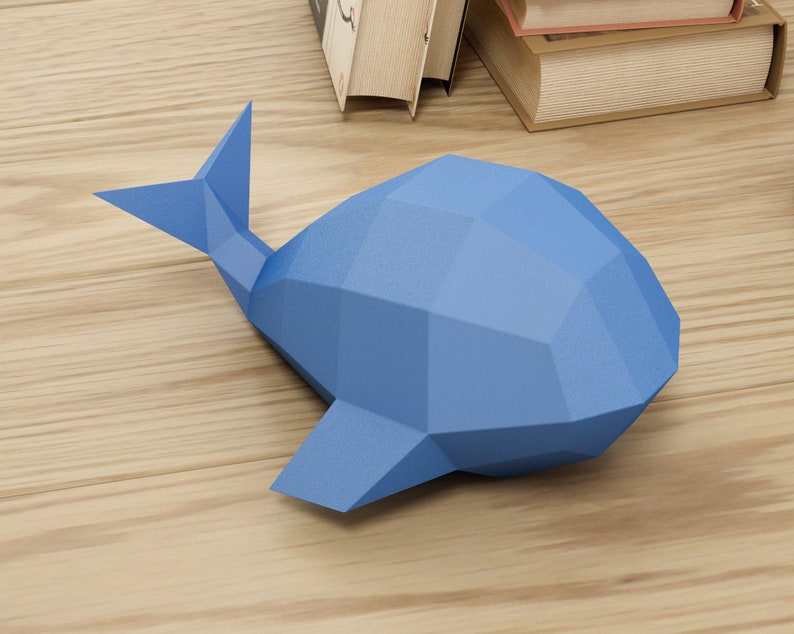 Easy papercraft template simple whale model DIY paper craft Etsy
