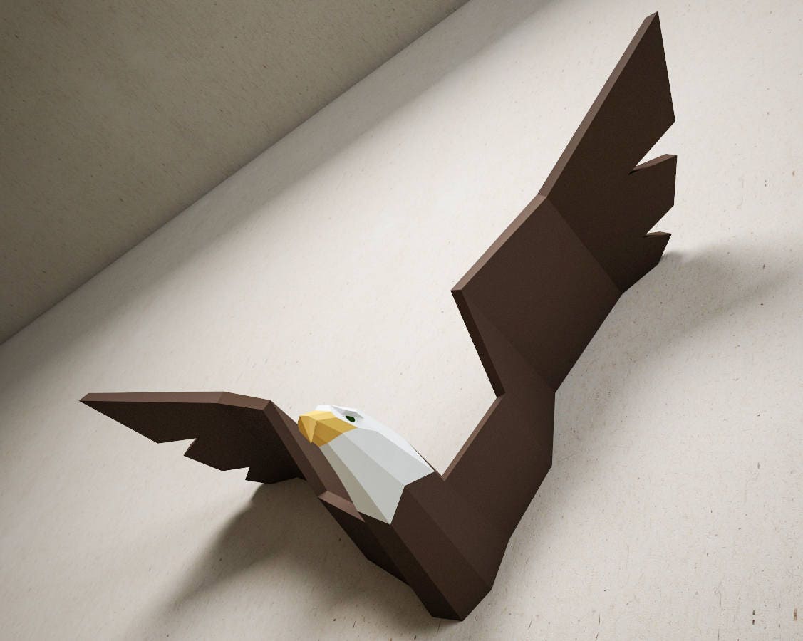 3D Papercraft Eagle DIY Paper Craft Bald Eagle Hawk Vulture Etsy UK