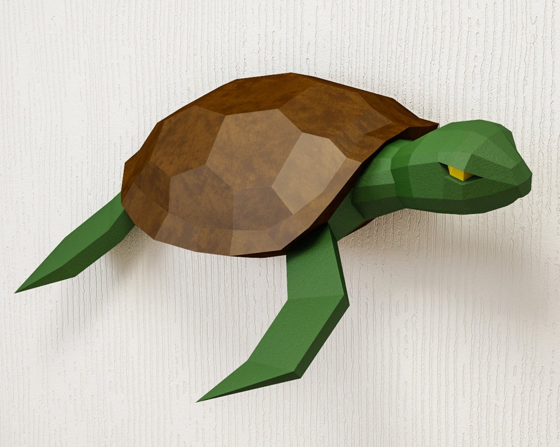 Papercraft Schildkröte DIY 3D Origami Home Dekor Papier - Etsy