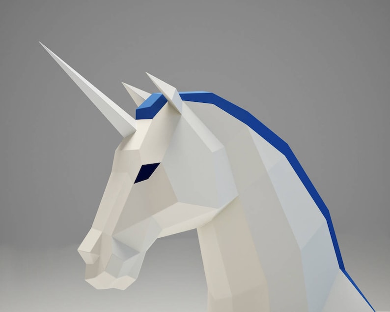 Papercraft Unicorn licorne printable 3D paper craft model | Etsy