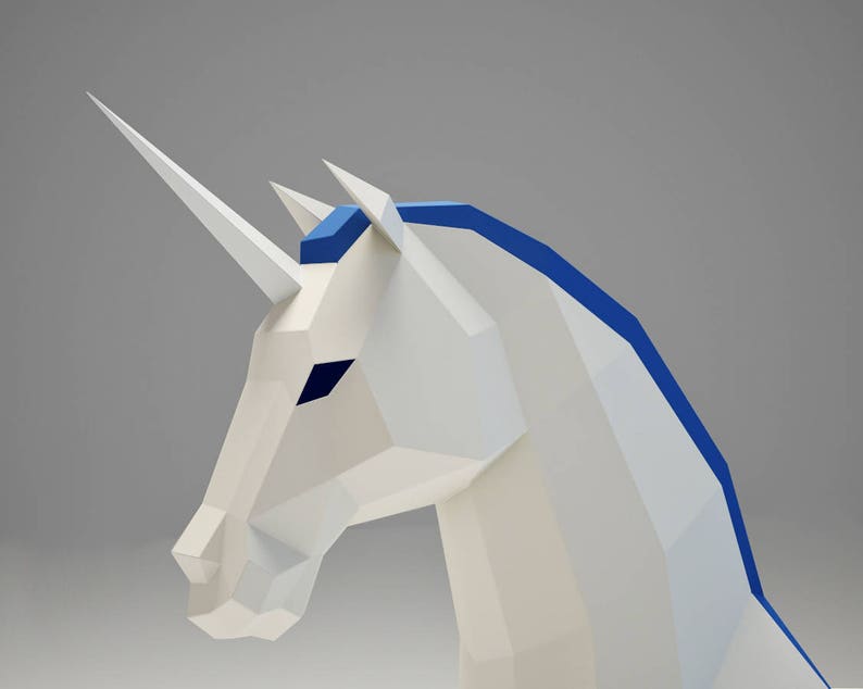 papercraft unicorn licorne printable 3d paper craft model