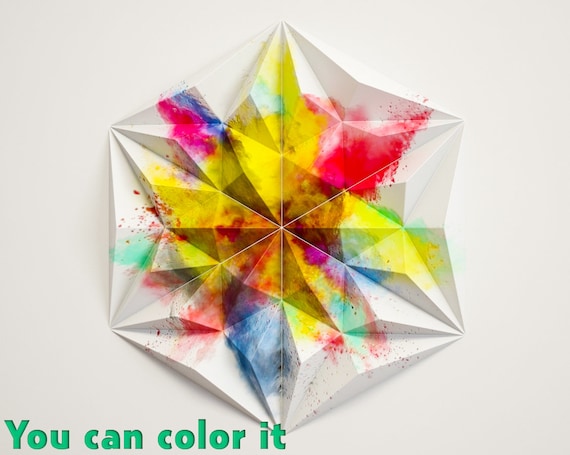 Papercraft 3d Mandala Geometric Pattern Home Wall Decor Papercraft Pdf Template Paper Craft Diy Kit Pepakura 3d Origami Hobby Project