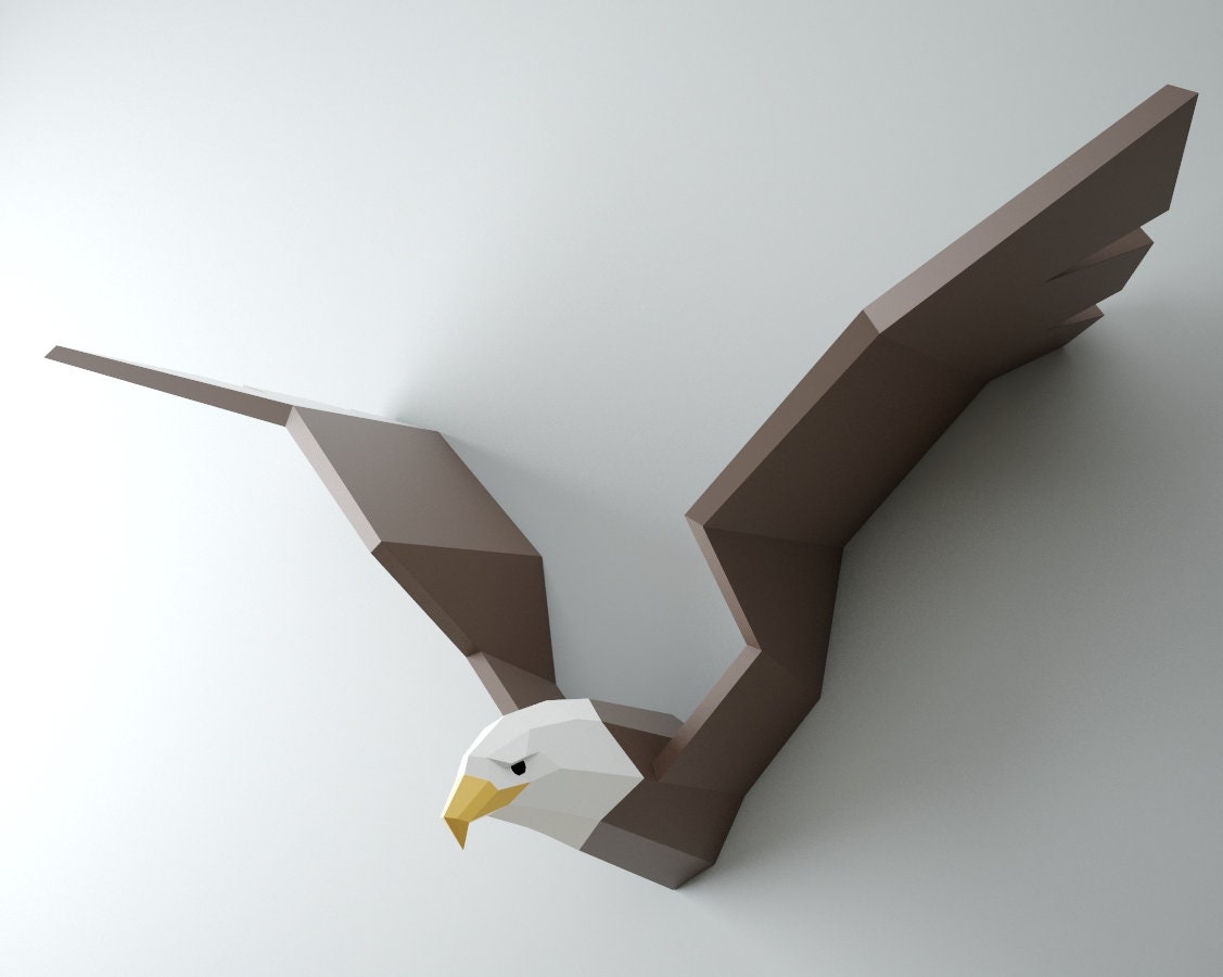 3D Papercraft Eagle DIY Águila calva artesanal de papel ave Etsy
