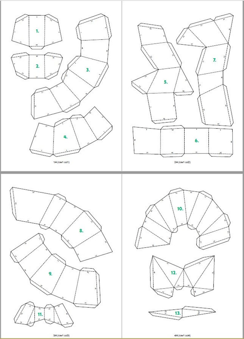 Modèle de papercraft facile, modèle de baleine simple, bricolage en papier pour les enfants, comment faire votre propre origami 3D, idée de projet de papier pepakura, A4 PDF image 5