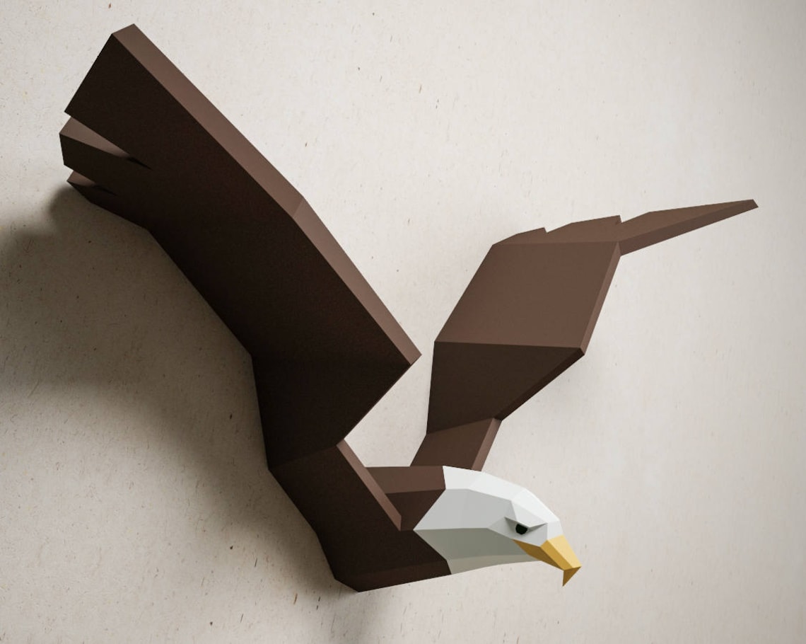 3D Papercraft Eagle DIY Paper craft bald eagle hawk vulture Etsy