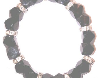 Beaded glass stretching bracelet sparkling accent spacer beads
