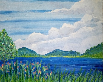 original acrylic painting landscape scenery natural