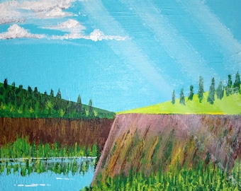 original acrylic painting landscape scenery natural
