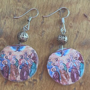 Twelve Apostles Icon Religious Dangle/Drop Earrings