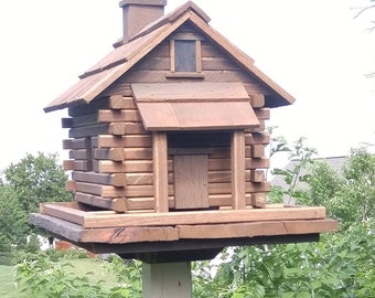 Extra large bird feeder | Log cabin bird feeder | Amish handmade | Made in USA