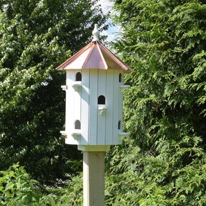 Large birdhouse | Amish handmade birdhouse | Low roof | 10 holes | Made in USA