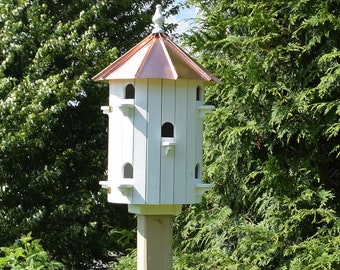 Large birdhouse | Amish handmade birdhouse | Low roof | 10 holes | Made in USA