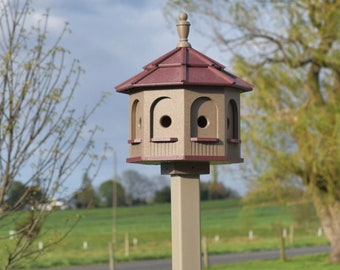 bluebird house | Large birdhouse | Poly Gazebo Birdhouse | 8 rooms | Amish Handmade | Made in USA |