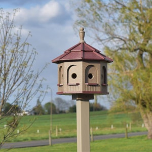 bluebird house | Large birdhouse | Poly Gazebo Birdhouse | 8 rooms | Amish Handmade | Made in USA |