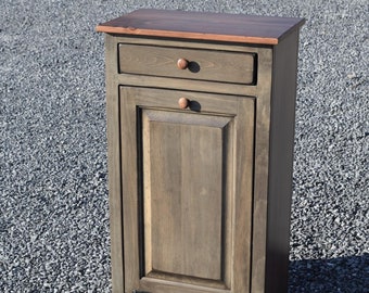 Trash can | Primitive | Wooden trash bin | Extra large cabinet | trash cabinet | Amish handmade | made in USA | 50 qts