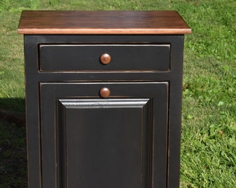 Amish Handmade Wood Trash Can Cabinet | 41 Qt. Kitchen Bin