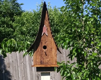 Large Birdhouse | Shanty Birdhouse | A-Frame | Reclaimed Wood |Amish Handmade | Made in USA