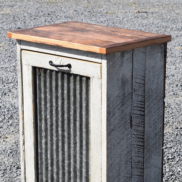 Rustic Trash Can | Eco-Friendly | Reclaimed wood trash bin | Amish handmade | Made in USA