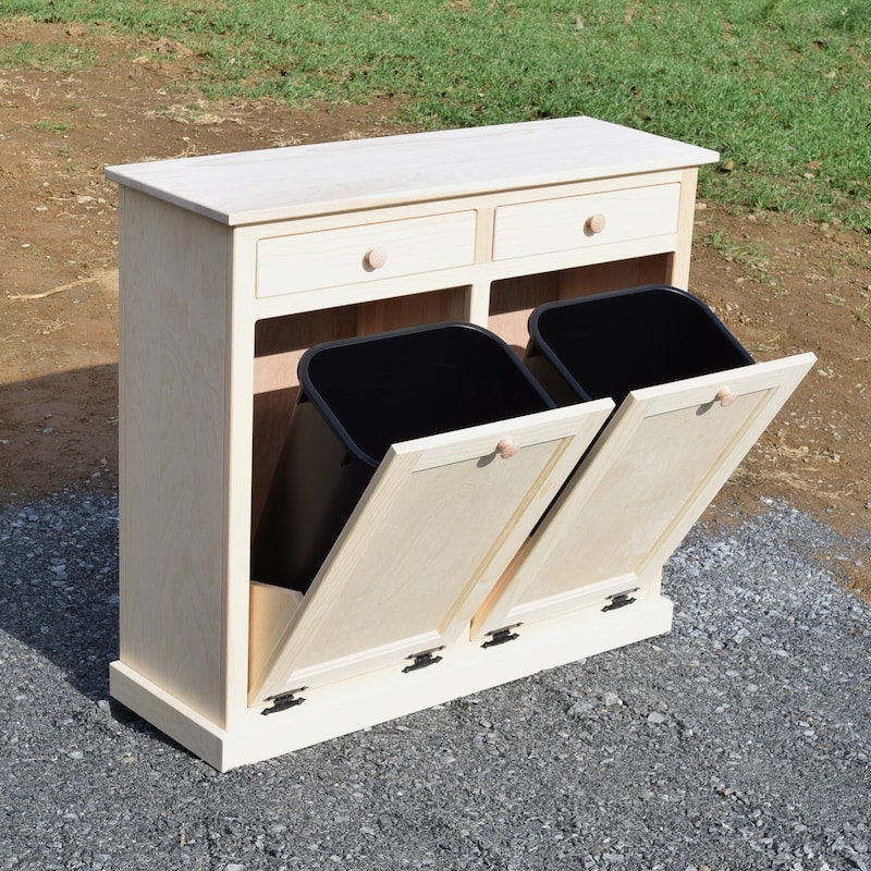 Double Recycle Trash Can Etsy