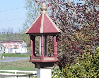Amish Handmade Poly Lumber Bird Feeder | Clay and Cherry Gazebo