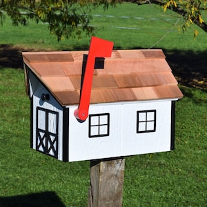 Amish mailbox Barn Mailbox Amish Handmade wood mailbox FREE SHIPPING image 4