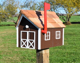 Amish mailbox | Barn Mailbox| Amish Handmade wood mailbox