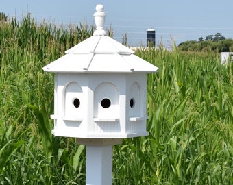 Birdhouse | LARGE gazebo birdhouse | Poly birdhouse| 8 rooms | Amish handmade birdhouse  | Bright colors Post and planter not included