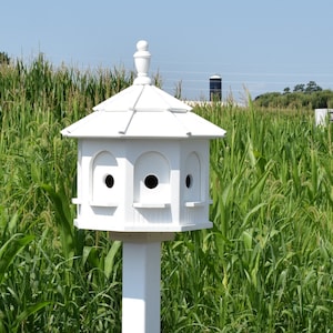 Birdhouse | LARGE gazebo birdhouse | Poly birdhouse| 8 rooms | Amish handmade birdhouse  | Bright colors Post and planter not included