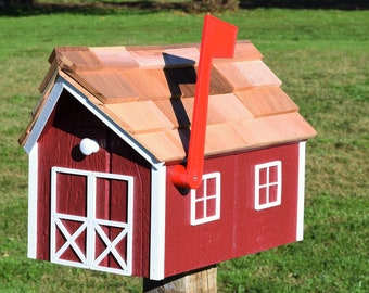 Amish mailbox | Barn Mailbox| Amish Handmade wood mailbox FREE SHIPPING