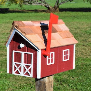 Amish mailbox Barn Mailbox Amish Handmade wood mailbox FREE SHIPPING image 3