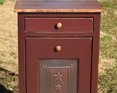 Amish trash can trash can cabinet Made in USA Amish handmade copper door PRIMTIVE