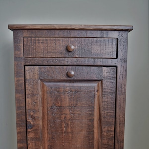 Trash can cabinet | Rustic Amish furniture  | 41 qt. plastic trash can included