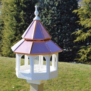 Large Bird Feeder Copper roof bird feeder Double roof bird feeder Amish handmade Made in USA image 4