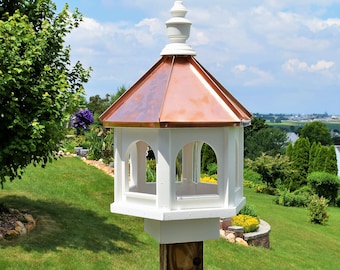 Bird feeder | Small Gazebo Bird Feeder | Poly & Copper | Amish Handmade | Made in USA |