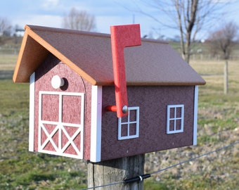 Barn mailbox | Poly mailbox | Amish made mailbox | country mailbox | Made in USA | multiple colors