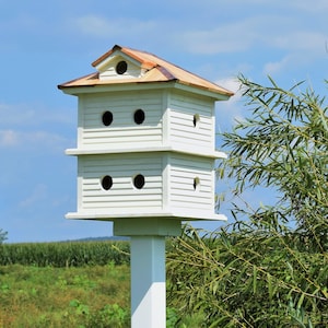Martin birdhouse Reclaimed birdhouse Made in USA Amish handmade Copper trim 9 HOLES