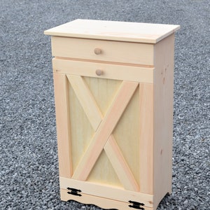 Extra large trash can | UNFINISHED | Amish handmade | Made in USA | 50 qts | Kitchen cabinet