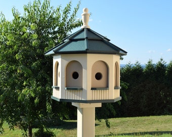Amish Gazebo Birdhouse | 8 rooms | Amish Handmade | Made in USA| LARGE Poly birdhouse